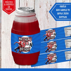 Spiderman Barrel Juice Labels - Barrel Juice - Spiderman Party - Spiderman Birthday - Spiderman Favors - Water Labels - Spiderman Printables