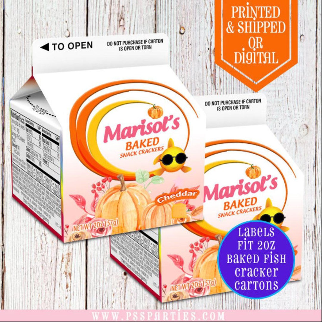 Pumpkin Goldfish Crackers Carton Labels Chip Bag Goldfish - Etsy