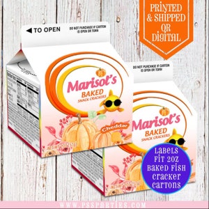 Pumpkin Goldfish Crackers Carton Labels - Chip Bag - Goldfish Crackers - Our Little Pumpkin - Goldfish Favors - Goldfish Label - Class Party