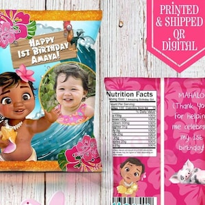 Baby Moana Chip Beutel - Chip Beutel - Baby Moana Party - Baby Moana Geburtstag - Baby Moana Gastgeschenke - Inselparty - Moana Party - Moana Gastgeschenke