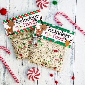 REINDEER FOOD Bag Topper Christmas Favors Printable Bag Toppers Treat ...