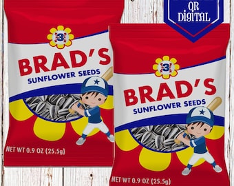 Baseball Boy Sunflower Seed Favors - Sports - Baseball Party - Baseball Favors - Baseball Birthday - Corporate Favors - Baseball Candy Favor