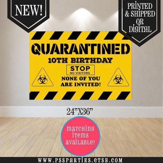 Quarantine Birthday Banner Quarantine Virtual Birthday Virtual