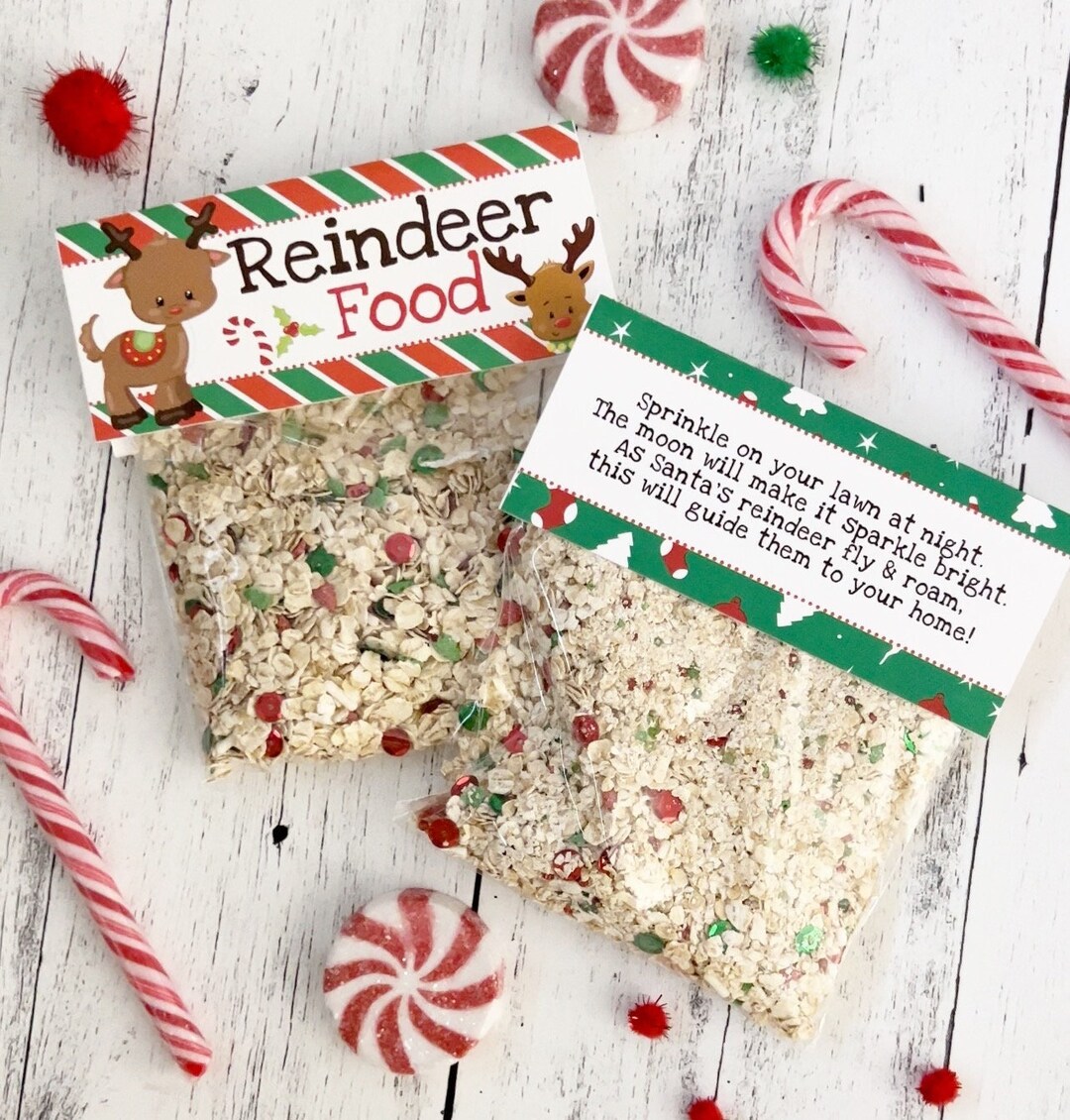 REINDEER FOOD Bag Topper Christmas Favors Printable Bag Toppers Treat ...