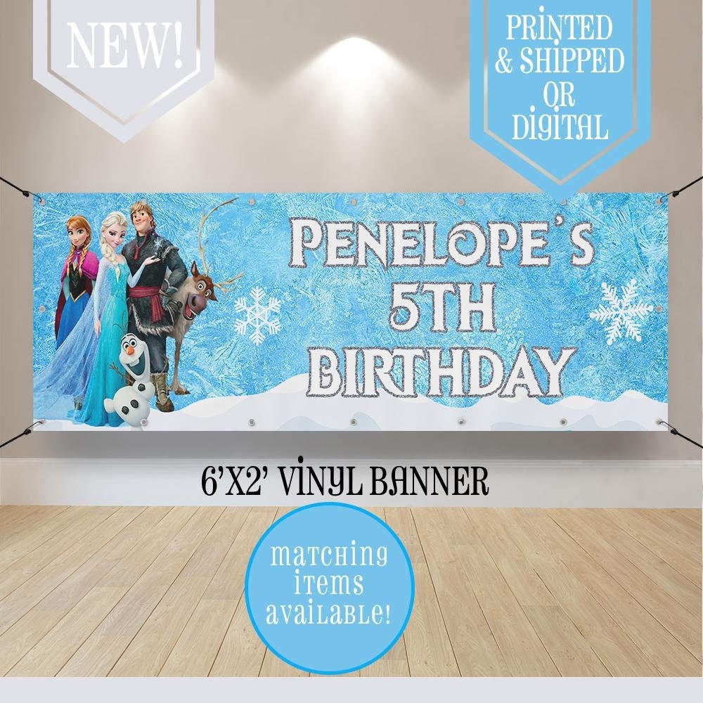Winterprinzessin Geburtstagsbanner 210 X 150 Cm – Großes Party-Banner Für Drinnen & Draußen, Mit Fotohintergrund