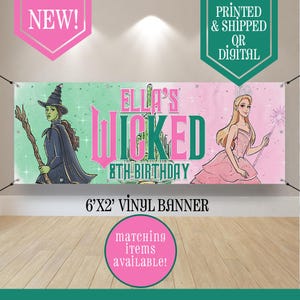 Wicked Party Girlande - Geburtstagsgirlande - Wicked Party - Wicked Birthday - Geburtstagsschild - Pink und Grün - Wicked Party Favor - Wicked