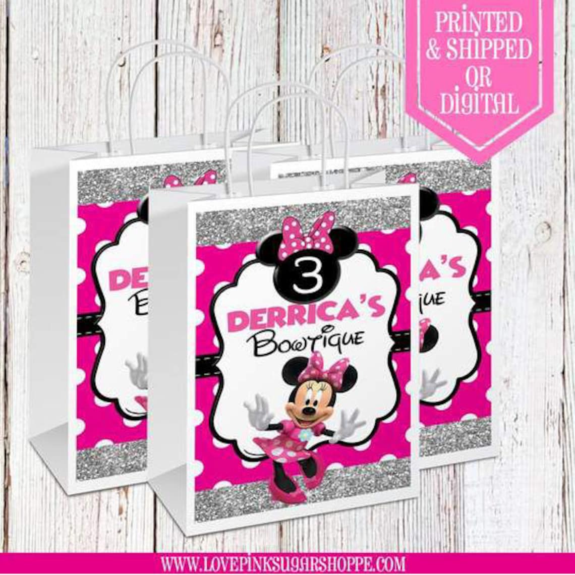 Minnie Mouse Gift Bags Chip Bags Minnie Mouse Party Etsy