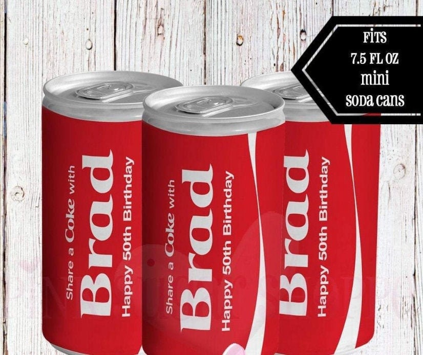 Custom Soda Can Labels - Soda Can Labels - Soda Can Favors - Water Bottle Labels - Soda Labels - Personalized Soda Can - Corporate Gifts