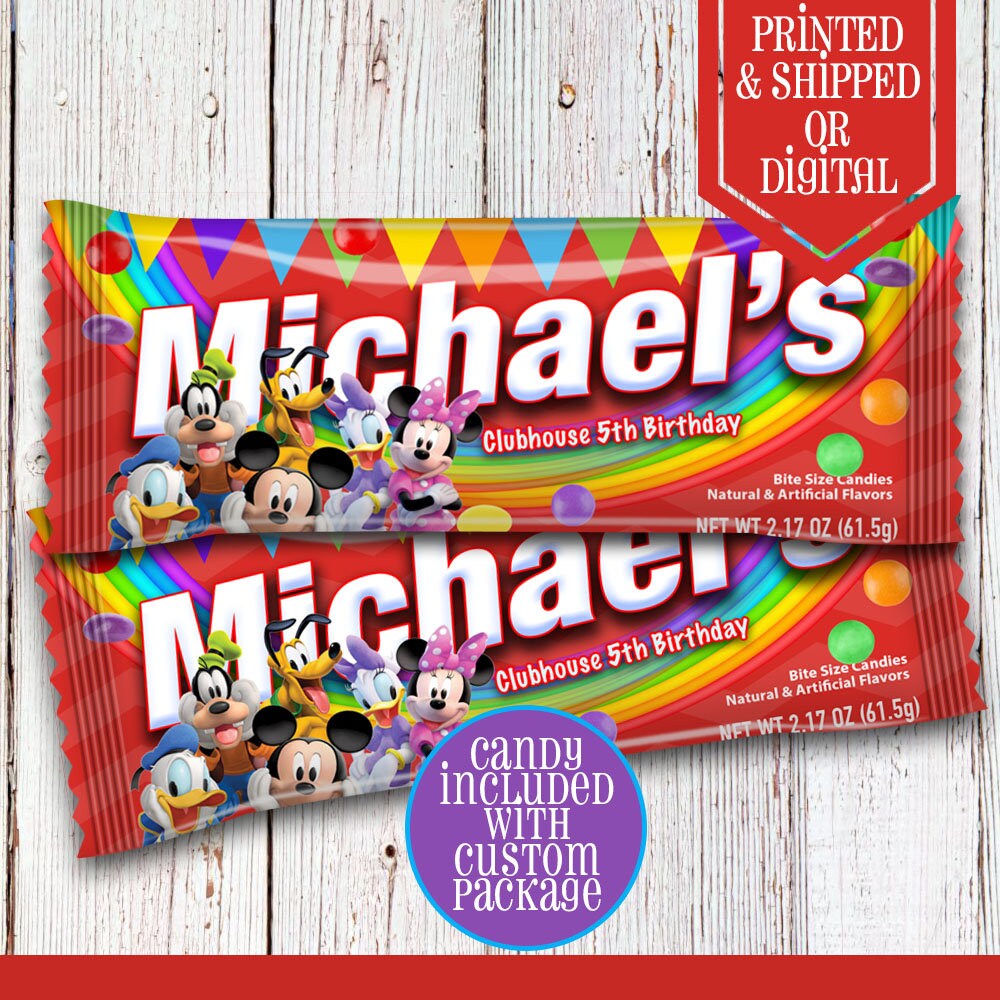 Mickey Mouse Rainbow Candies - Candy Labels - Mickey Mouse Party - Mickey Mouse Birthday - Party Snacks - Mickey Mouse Favors - Mickey