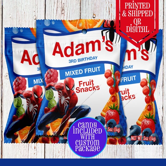 Spiderman Fruit Snacks Fruit Snacks Spiderman Party Etsy