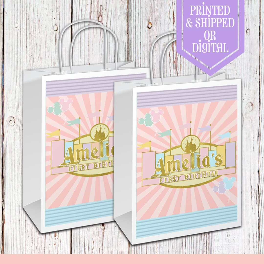 Disneyland Party Bags Gift Bags Vintage Mickey Party Magical Disney Party Disneyland Birthday