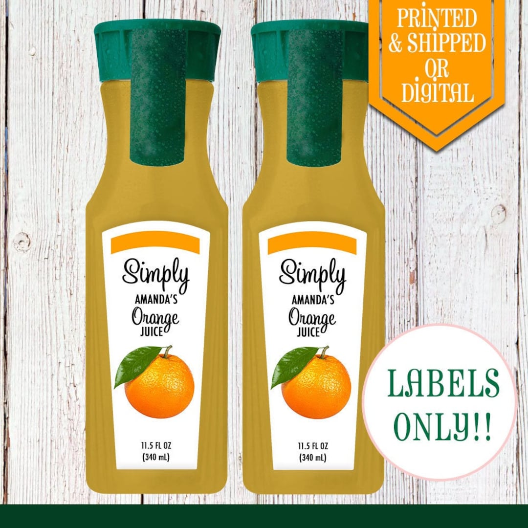 Custom Orange Juice Label Orange Juice Orange Juice Favors Personalized