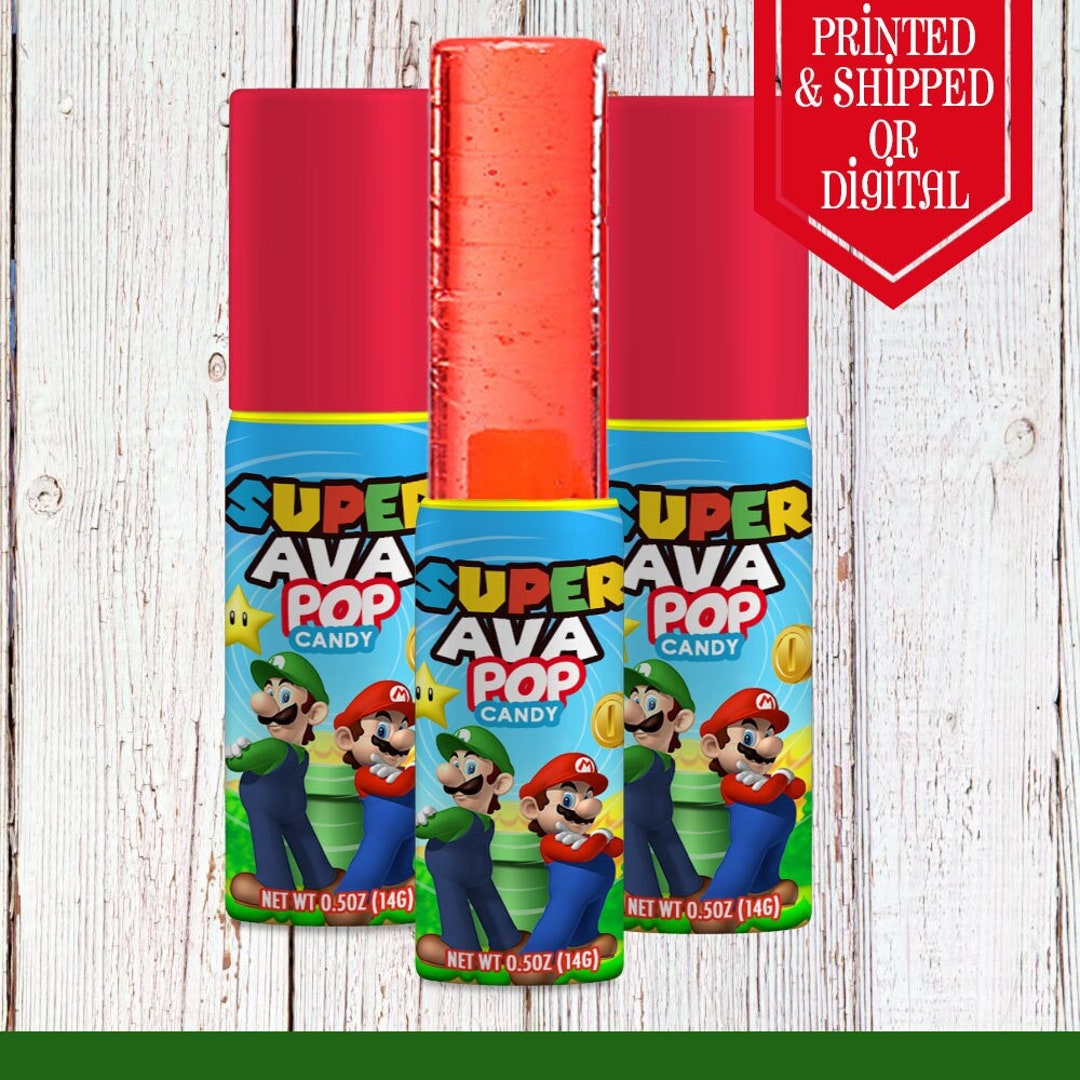 Super Mario Push Pops - Candy Labels - Super Mario Party - Super Mario Birthday - Super Mario Favors - Mario Candy Favors - Mario and Luigi - Etsy UK