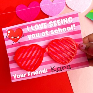 Valentines Sunglass Card - Kids Valentine - Valentines Day Glasses Card - School Valentine - Class Valentine - Instant download -Printable