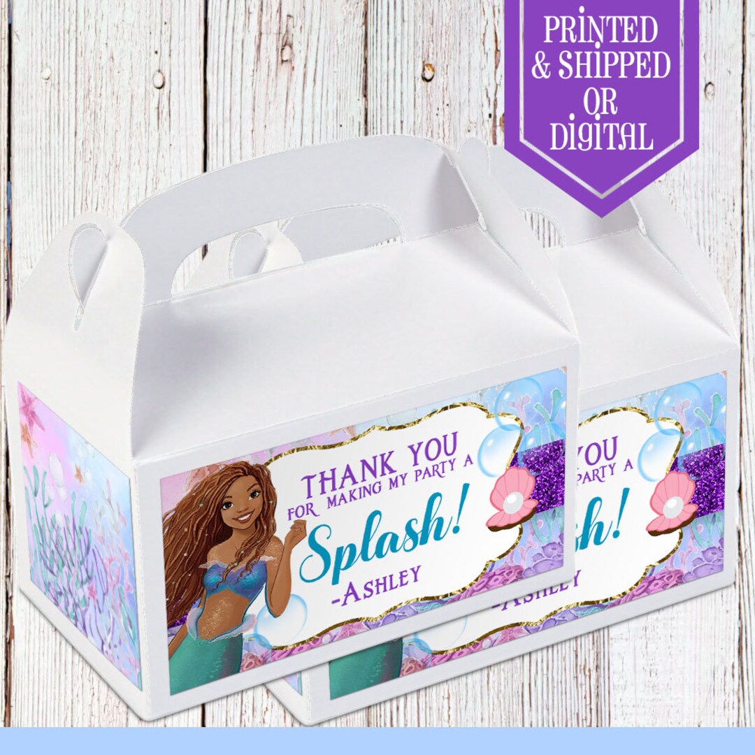 The Little Mermaid Favor Box - Gable Box - Little Mermaid Party ...