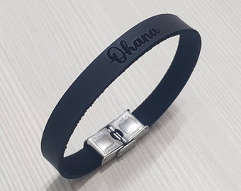 Personalized leather bracelet, men's/women's personalized leather bracelet, hidden message bracelet, men's gift, men's bracelet