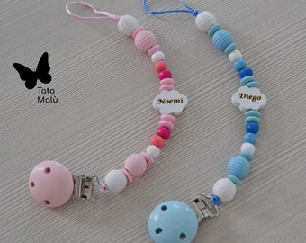 Name pacifier chain, name wooden pacifier, personalized pacifier chain, newborn gift, name pacifier holder, baby baby