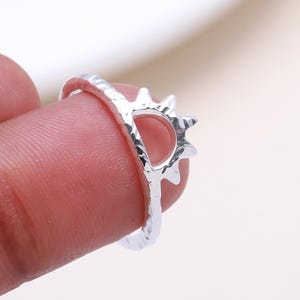 Sterling Silver Half Sun Toe Ring, Minimalist Dainty Artisan Jewelry