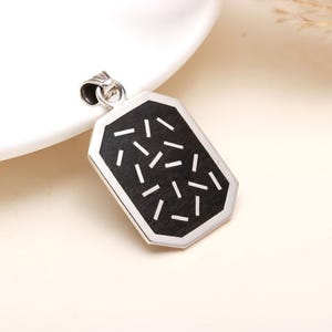 Solid 925 Sterling Silver & Ebony Wood Pendant | Handmade Minimalist Round Charm | Natural Wood Jewelry | Unisex Boho Gift for Him/ Her