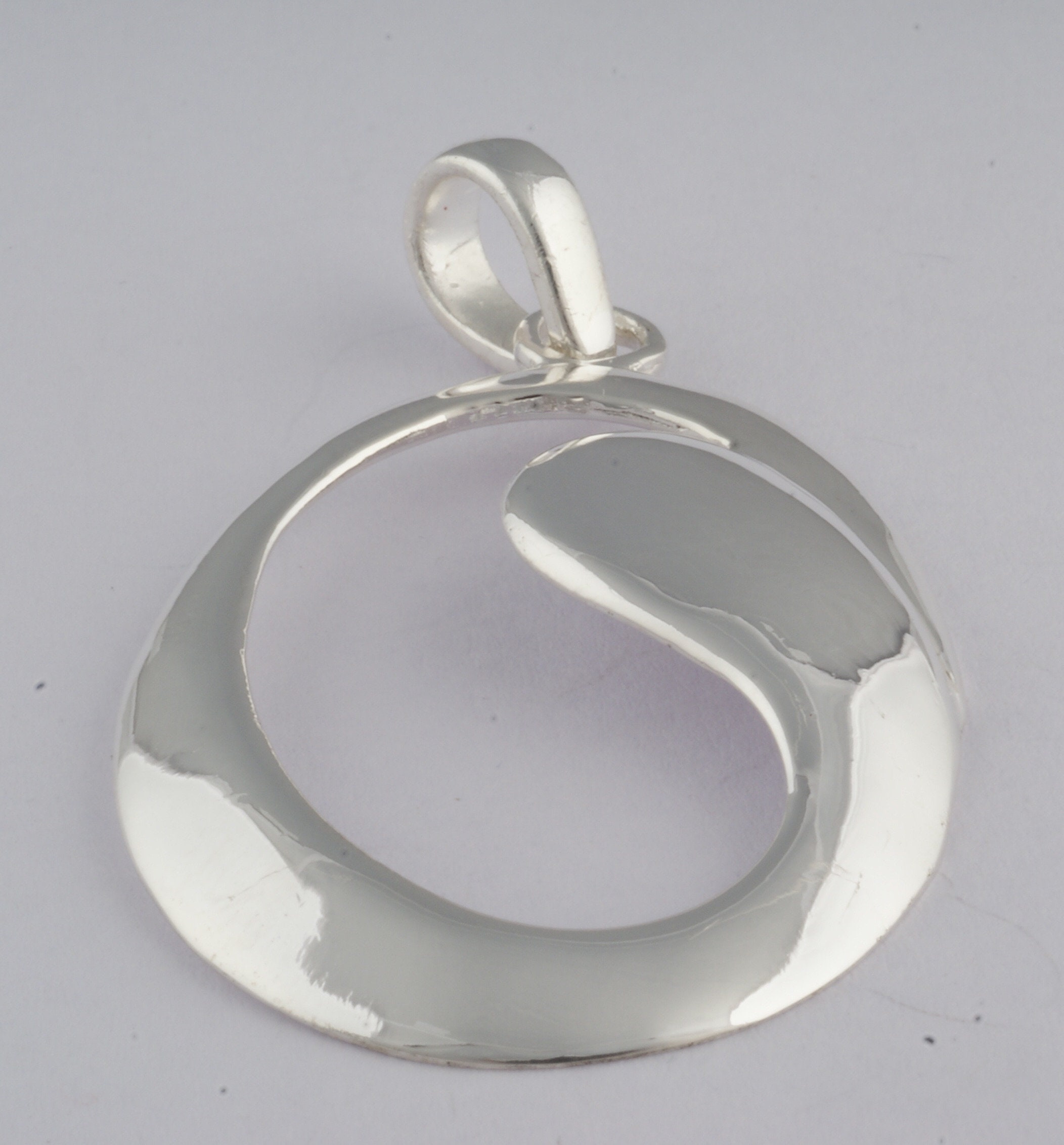 Solid 925 Sterling Silver Chunky Pendant. Handmade Designer - Etsy UK