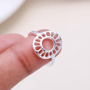 925 Sterling Silver Ring for Women | Handmade Open Band Silver Ring | Adjustable Minimalist Ring | Statement Plain Jewelry Gift for Her