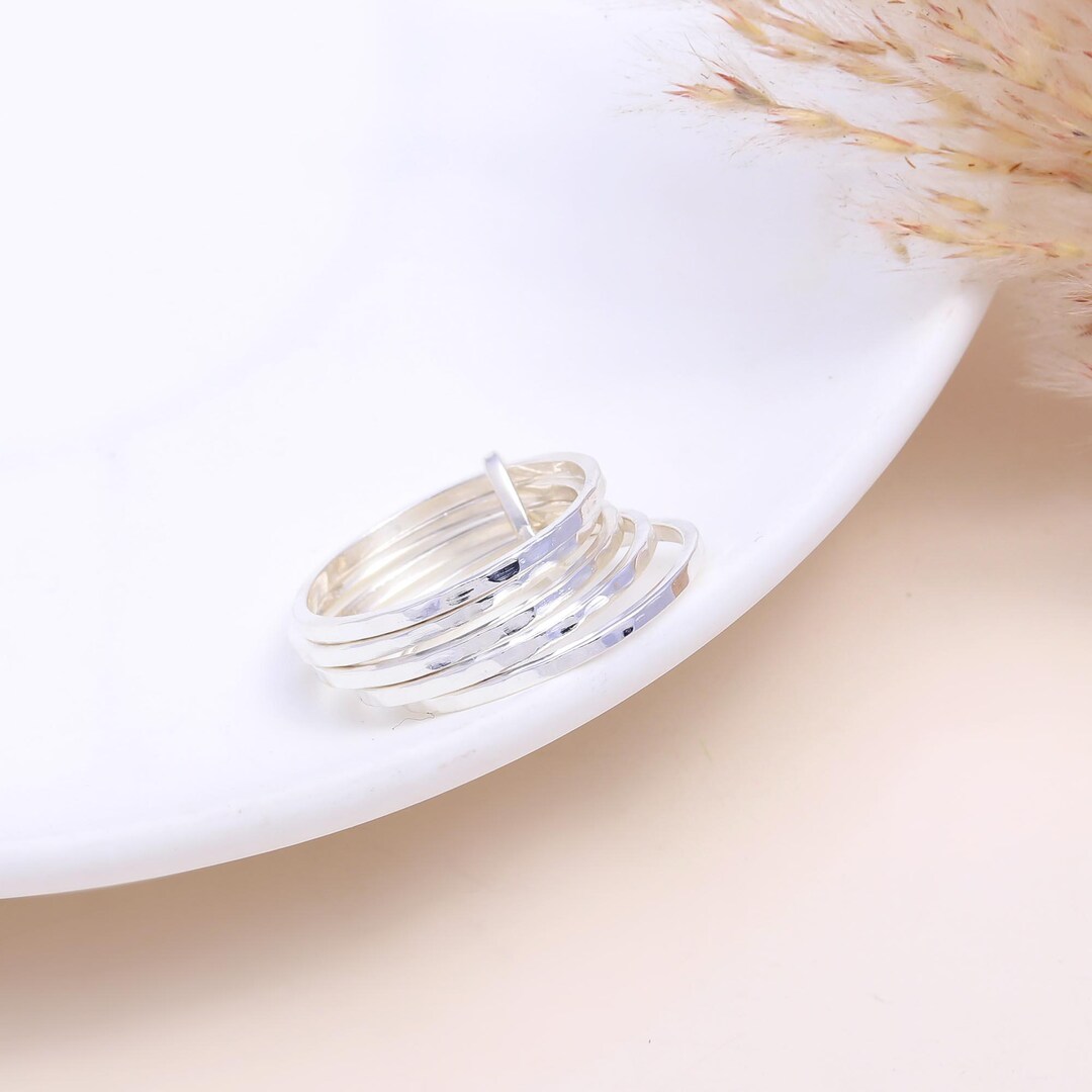 925 Sterling Silver Multi Band Ring | Minimalist Stackable Ring ...