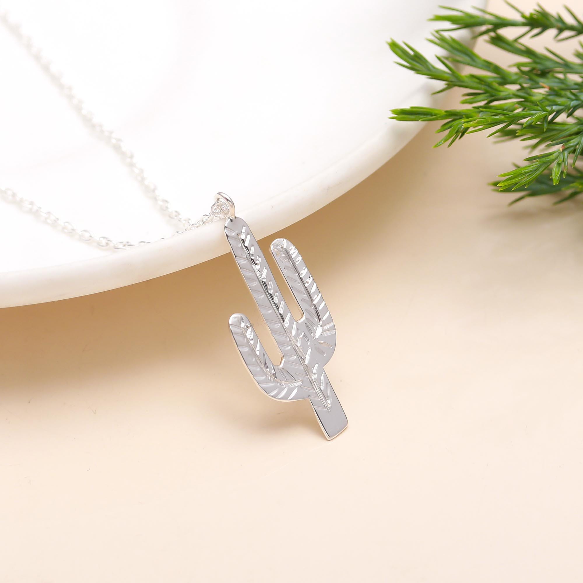 Collana con cactus in fimo, ciondolo cactus personalizzato con l'in