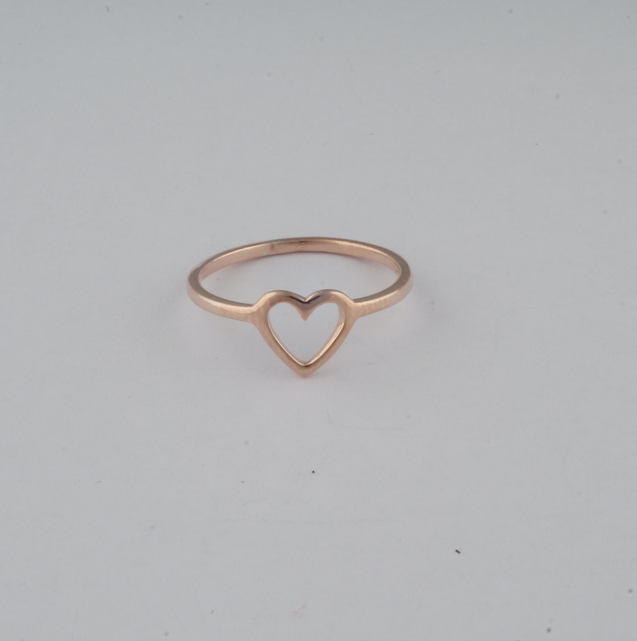 Solid 925 Sterling Silver Heart Ring in US Size 5 10 - Etsy UK