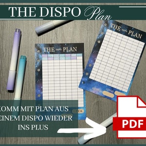 THE Dispo PLAN Schuldenabbauen Geld sparen passend für A6 Umschläge  Download PDF