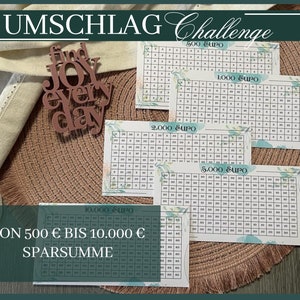 Envelope Challenge 500-10,000 Euro Savings Challenge