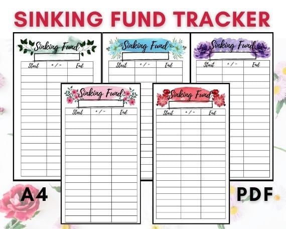 Sinking Fund Spartracker Budget Sheet for Money Envelope Envelope system suitable for transparent zipper pockets A6 PDF