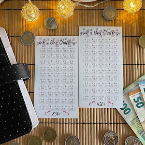 Grab a Bag Challenge Tracker Geld sparen A6 passend für die Zippertaschen