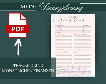 Meine Finanzplanung - behalte die Kontrolle über deine Finanzen  A4 PDF