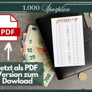 1K Savings Plan Savings Challenge Tracker Money Saving Challenge PDF Download