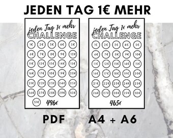 Every day 1 euro more SparChallenge A4 - A6 Download PDF