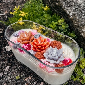 3 Wick Succulent Candle