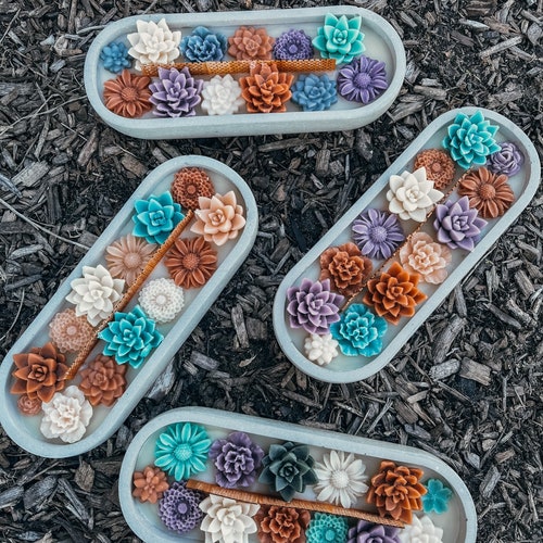 Succulent Long Woodwick Candle Etsy