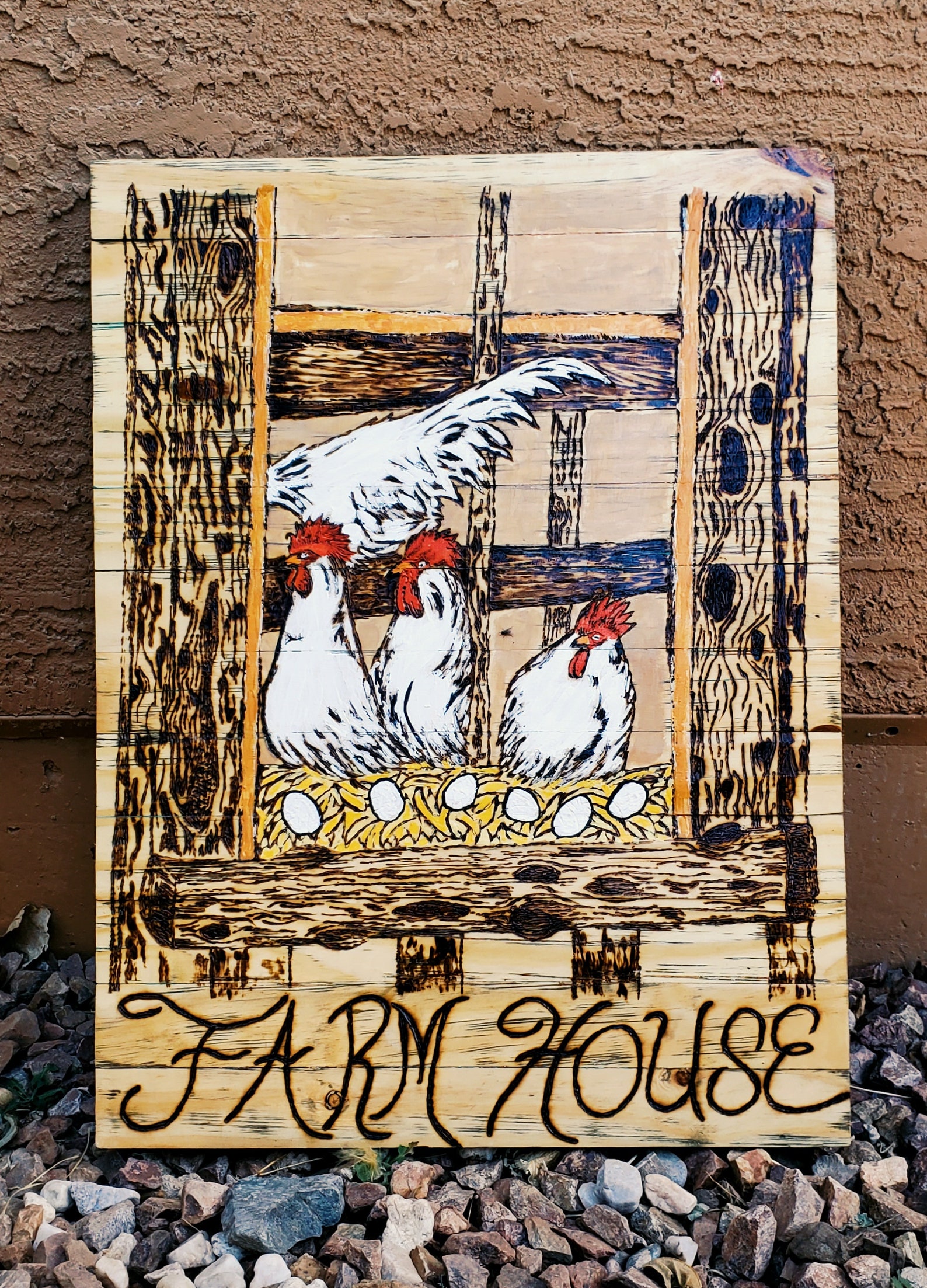 Custom Farmhouse Art Rustic Wood Painting Wall Art Farm Etsy