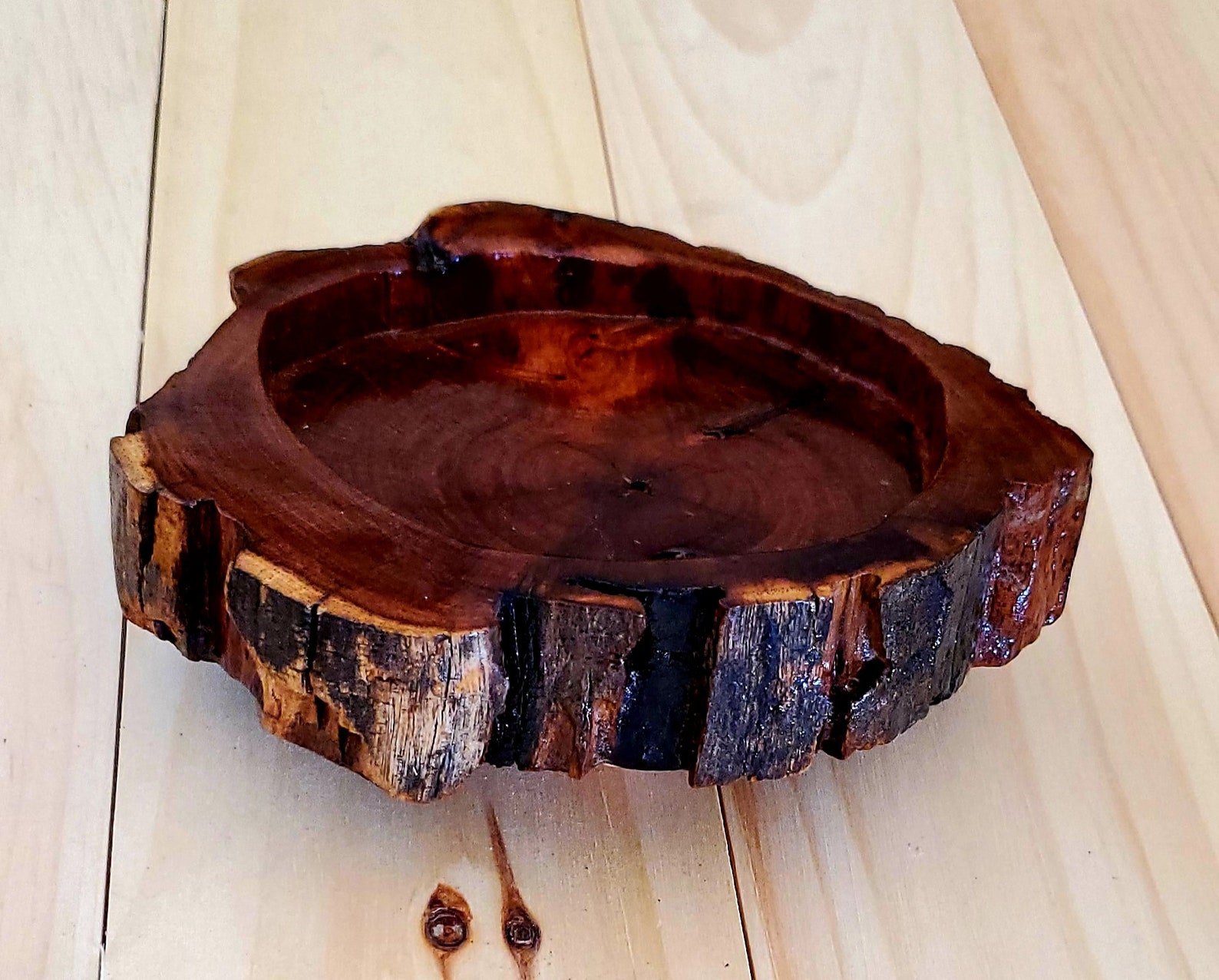 Custom Wood Ashtray Desert Ironwood Raw Bark Edges Rustic Etsy