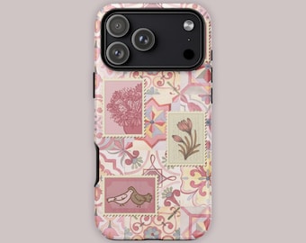 Pink Coquette Handyhülle für iPhone 17 bis 11 | Vintage Girly Robuste Handyhülle
