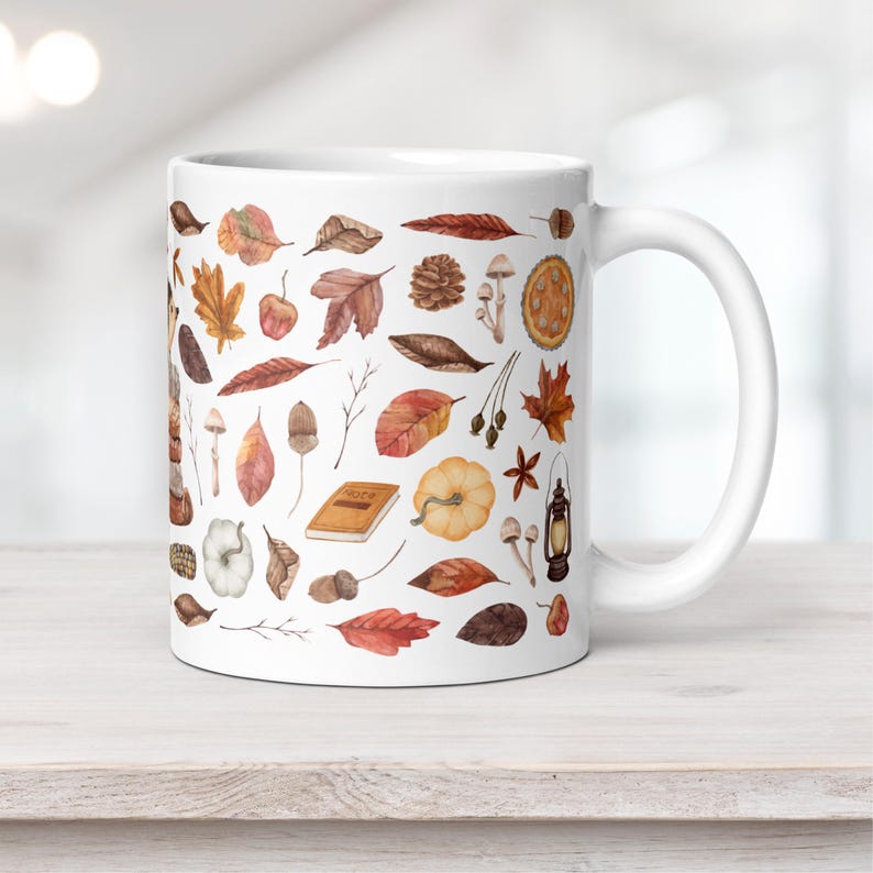 Leuke koffiemok herfst egel | Gezellige keramische herfstmok Cottagecore Decor | Cadeau voor Thanksgiving-gastheer afbeelding 2