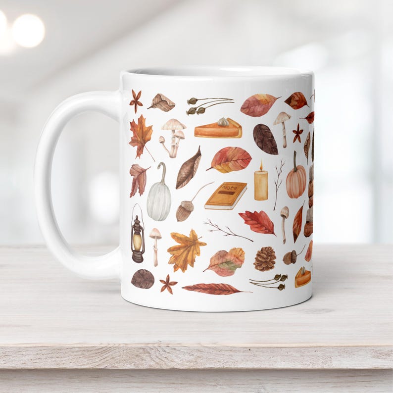 Leuke koffiemok herfst egel | Gezellige keramische herfstmok Cottagecore Decor | Cadeau voor Thanksgiving-gastheer afbeelding 3