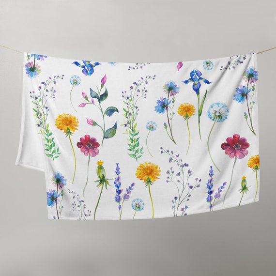 Flower fleece blanket sale