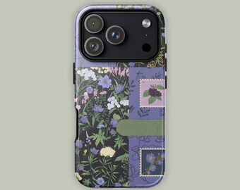 Custodia per telefono con motivo floreale Dark Cottagecore / Custodia per telefono con motivo botanico stravagante per iPhone da 17 a 11