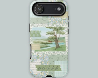 Cottagecore Collage Phone Case Female Friend Gift | Green Floral Phonecase for iPhone 17 to 11