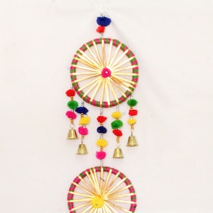 Wedding Decoration Hanging, Indian Wedding Decoration, Mehndi Decor, Party Backdrop, pom pom Hanging, Gota Hangings, Home Decor