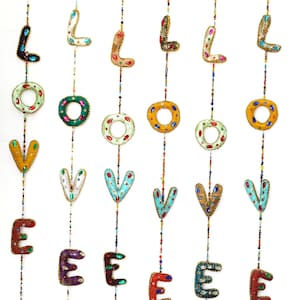 INDIAN HANGING LOVE Wall Hanging, Home Decoration Hanging ,Indian Wall Hanging, Gift For Home, Eco-Friendly Hanging, String Decorations Boho