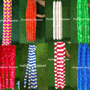 100 Pc SALE ON Indian Colorful Artificial Decorative Deewali Marigold Flower Garland Strings for Christmas Wedding Party Decoration Diwali