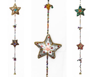 INDIAN Handmade Traditional STAR Wall Hanging, Home Decor String, Gift For Home & Mom, Christmas Decoration, Bohemian Hippie Decor