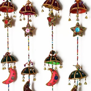 INDIAN HANGING STAR & Moon Wall, Door Decoration Hanging ,Indian Wall Hanging, Gift For Home, Eco-Friendly Hanging, String Decorations Boho